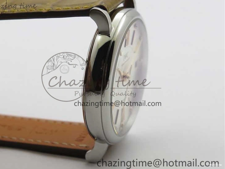 MIROTIME 0515 Durable Portofino 37mm SS V7F 1:1 Best Edition White Dial on Light Brown Leather Strap A 7092